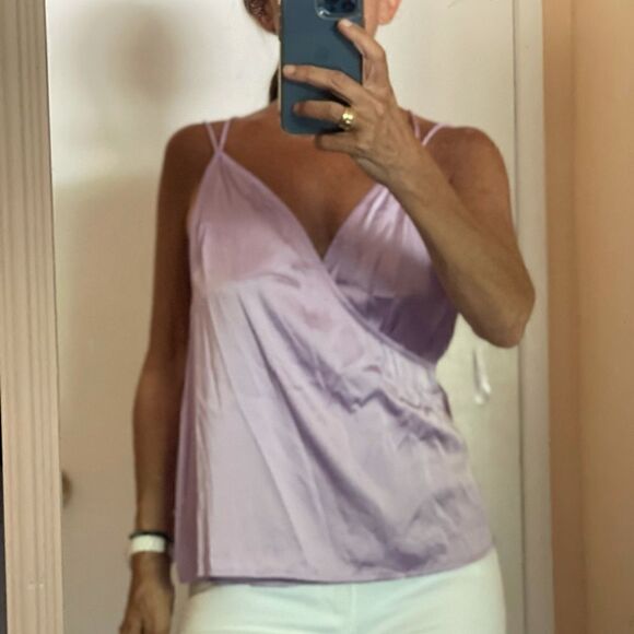 3/$25 BY THE WAY Revolve Lavender Wrap Top.Size S - Picture 2 of 11